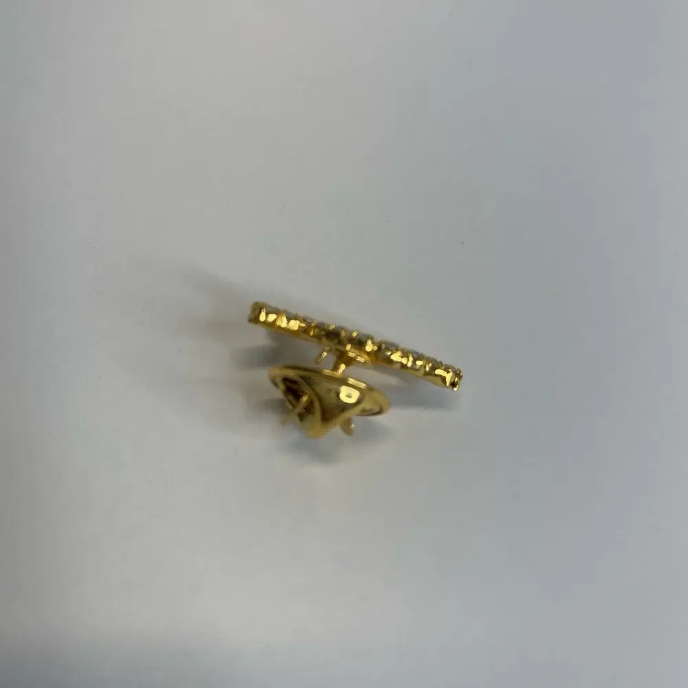 Gold Rhinestone Ichthys Fish Symbol Pin 7/8